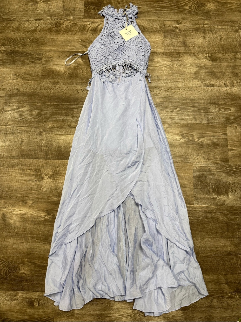 Angel Biba Steel Blue Formal Dress Size 8 NWT